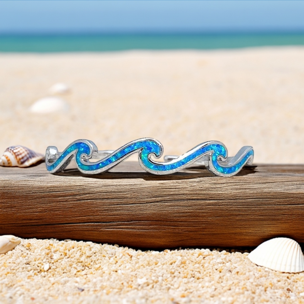 Pulseira Wave Blue Opal em prata 925