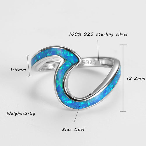 Blue  Wave Ring